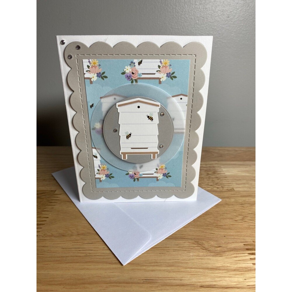 Handmade Spring Greeting Card A2 Floral Card Blank Inside w/ Envelope